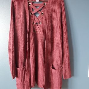 Burgundy Women's sweater jacket. NWOT